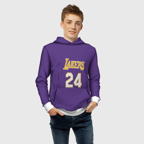 Детская толстовка 3D Los Angeles Lakers Kobe Bryant 24, цвет белый - фото 6