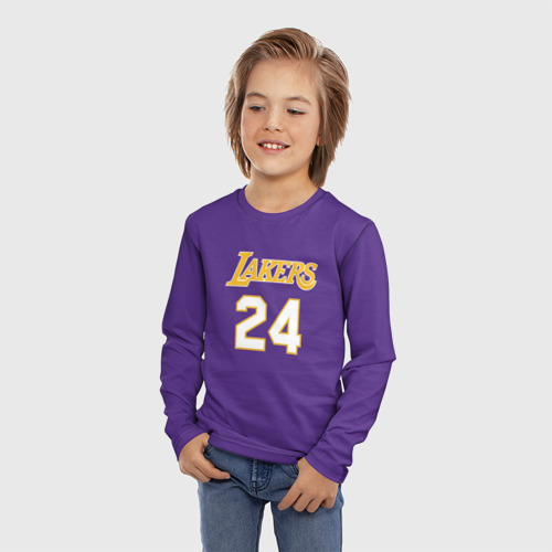 Детский лонгслив 3D Los Angeles Lakers Kobe Bryant 24, цвет 3D печать - фото 3