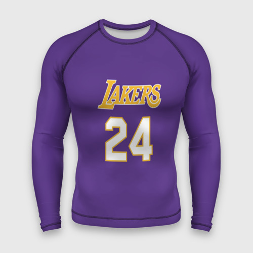 Мужской рашгард 3D с принтом Los Angeles Lakers / Kobe Brya, вид спереди #2