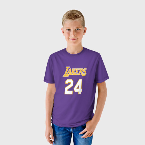 Детская футболка 3D Los Angeles Lakers Kobe Bryant 24, цвет 3D печать - фото 3