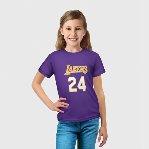 Детская футболка 3D Los Angeles Lakers Kobe Bryant 24, цвет 3D печать - фото 5