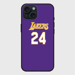 Чехол силиконовый для Apple iPhone 15 матовый Los Angeles Lakers Kobe Bryant 24