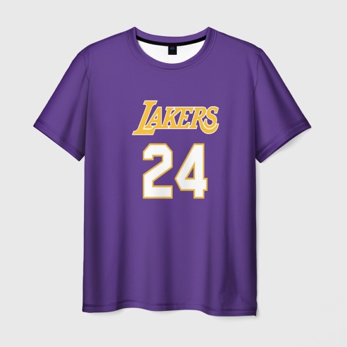 Мужская футболка с принтом Los Angeles Lakers Kobe Bryant 24, вид спереди №1