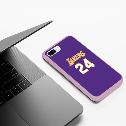 Чехол для iPhone 7Plus/8 Plus матовый Los Angeles Lakers Kobe Bryant 24, цвет розовый - фото 5