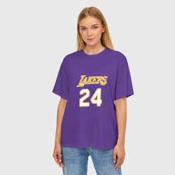 Женская футболка oversize 3D Los Angeles Lakers Kobe Bryant 24 - фото 2