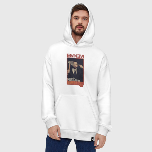 Худи SuperOversize хлопок Eminem. Mtbmb, цвет белый - фото 5