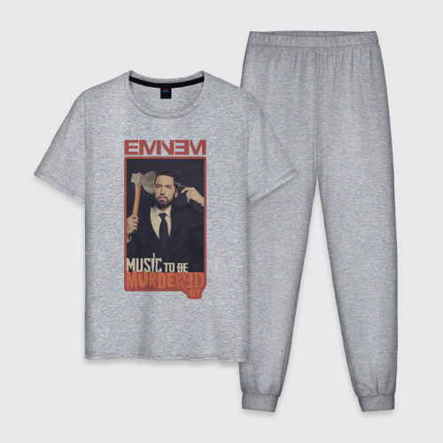 Мужская пижама хлопок с принтом Eminem MTBMB, вид спереди #2