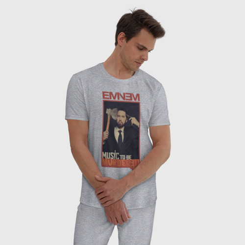 Мужская пижама хлопок с принтом Eminem MTBMB, фото на моделе #1