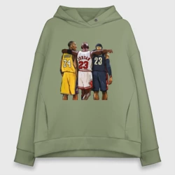 Женское худи Oversize хлопок Bryant, Jordan, James