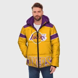 Мужская зимняя куртка 3D Los Angeles Lakers - фото 2