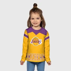 Детский лонгслив 3D Los Angeles Lakers - фото 2