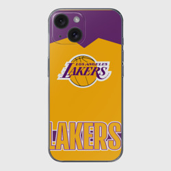 Чехол для iPhone 15 силиконовый с защитой камеры Los Angeles Lakers