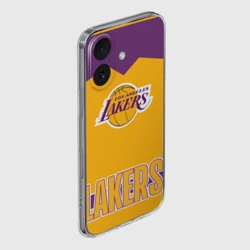 Чехол для iPhone 16 силиконовый с защитой камеры Los Angeles Lakers - фото 2