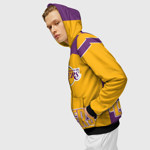 Мужская толстовка 3D на молнии Los Angeles Lakers, цвет черный - фото 5