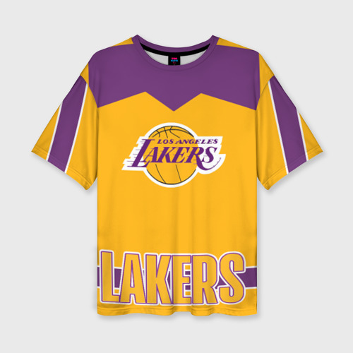 Женская футболка oversize 3D Los Angeles Lakers, цвет 3D печать