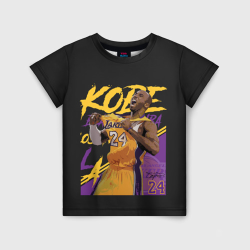 Детская футболка 3D с принтом Kobe Bryant, вид спереди #2
