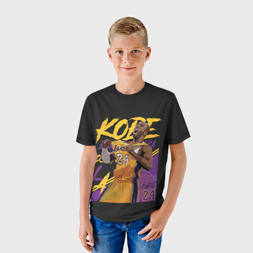 Детская футболка 3D с принтом Kobe Bryant, фото на моделе #1