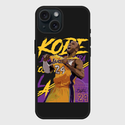 Чехол силиконовый для Apple iPhone 15 матовый Kobe Bryant