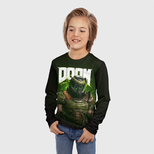 Детский лонгслив 3D Doom Eternal, цвет 3D печать - фото 3