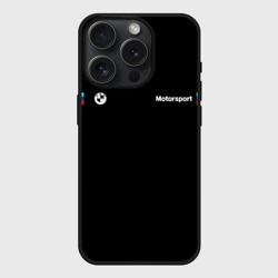 Чехол силиконовый для Apple iPhone 15 Pro матовый БМВ Мотоспорт