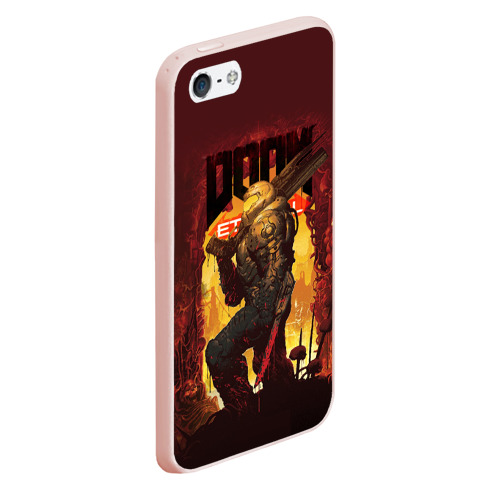 Чехол для iPhone 5/5S матовый Doom Eternal, цвет светло-розовый - фото 3