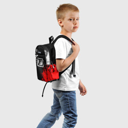 Рюкзак с принтом PUBG ПУБГ для ребенка, вид сзади №1. Цвет основы: белый