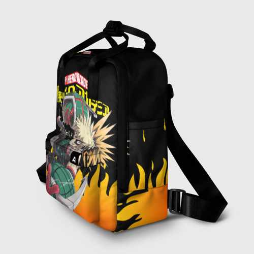 Женский рюкзак 3D с принтом MY HERO ACADEMIA яркое пламя, фото на моделе #1