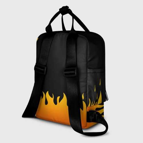 Женский рюкзак 3D с принтом MY HERO ACADEMIA яркое пламя, вид сзади #1