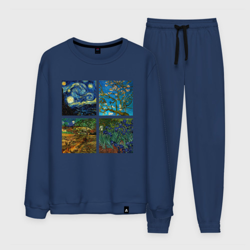 Мужской костюм хлопок Ван Гог картины, цвет темно-синий