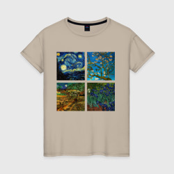 Женская футболка хлопок Ван Гог картины