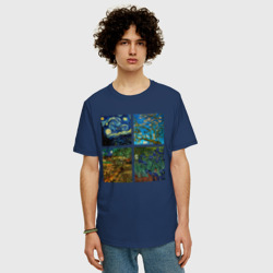 Мужская футболка хлопок Oversize Ван Гог картины - фото 2
