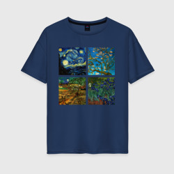 Женская футболка хлопок Oversize Ван Гог картины