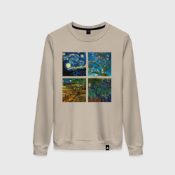 Ван Гог картины – Свитшот из хлопка с принтом купить со скидкой в -13%
