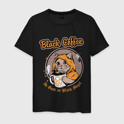 Мужская футболка хлопок Black Coffee Cat