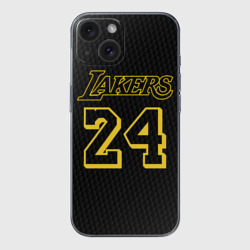 Чехол для iPhone 15 силиконовый с защитой камеры Kobe Bryant