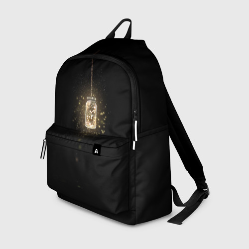 Рюкзак 3D с принтом Банка со светлячками, вид спереди #2