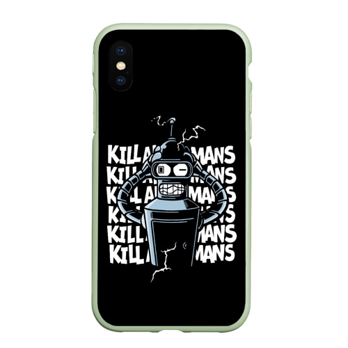 Чехол для iPhone XS Max матовый Futurama. Bender, цвет салатовый