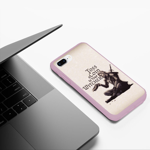 Чехол для iPhone 7Plus/8 Plus матовый Toss a coin to your Witcher, цвет розовый - фото 5