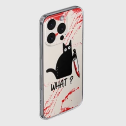Чехол для iPhone 16 Pro Max силиконовый с защитой камеры What cat - фото 2