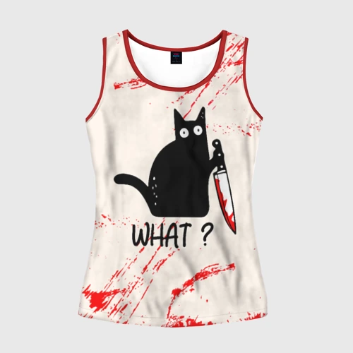 Женская майка 3D What cat