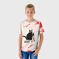 Детская футболка 3D What cat - фото 2