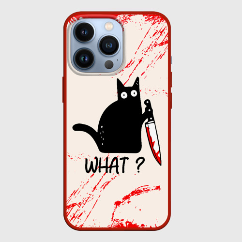 Чехол для iPhone 13 Pro What cat, цвет красный