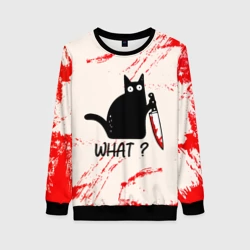 Женский свитшот 3D What cat