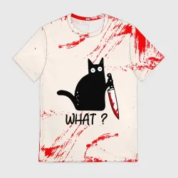 Мужская футболка 3D What cat