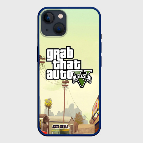 Чехол для iPhone 14 с принтом GTA 5, вид спереди #2