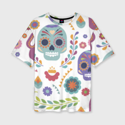 Женская футболка oversize 3D Мексиканские мотивы