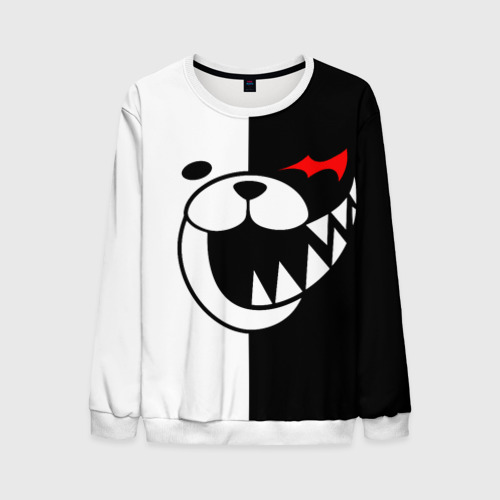 Мужской свитшот 3D Monokuma прямоугольники, цвет белый