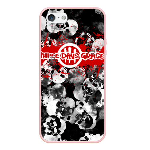 Чехол для iPhone 5/5S матовый Three days grace, цвет светло-розовый