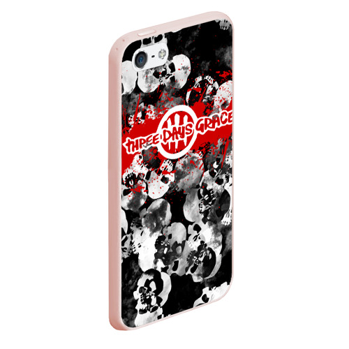 Чехол для iPhone 5/5S матовый Three days grace, цвет светло-розовый - фото 3