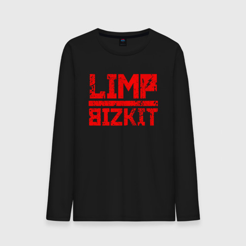 Мужской лонгслив хлопок Red logo Limp bizkit, цвет черный